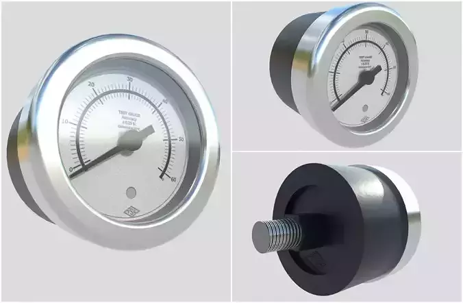 Pressure Gauge M1 Low-poly 3D model