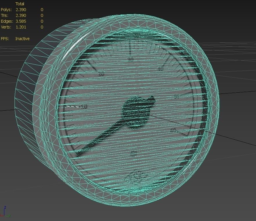 Pressure Gauge M2 Low-poly 3D model_8