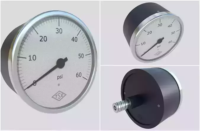 Pressure Gauge M3 Low-poly 3D model