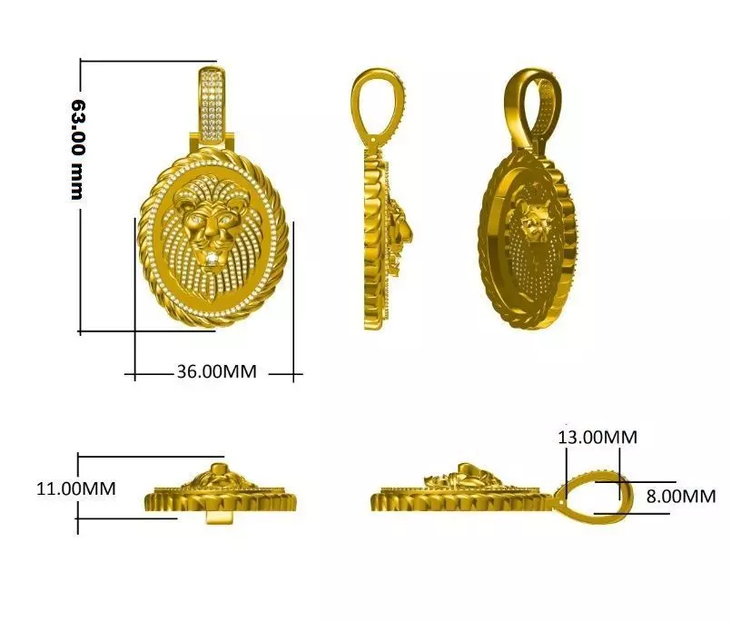 Tiger pendent 3D print model