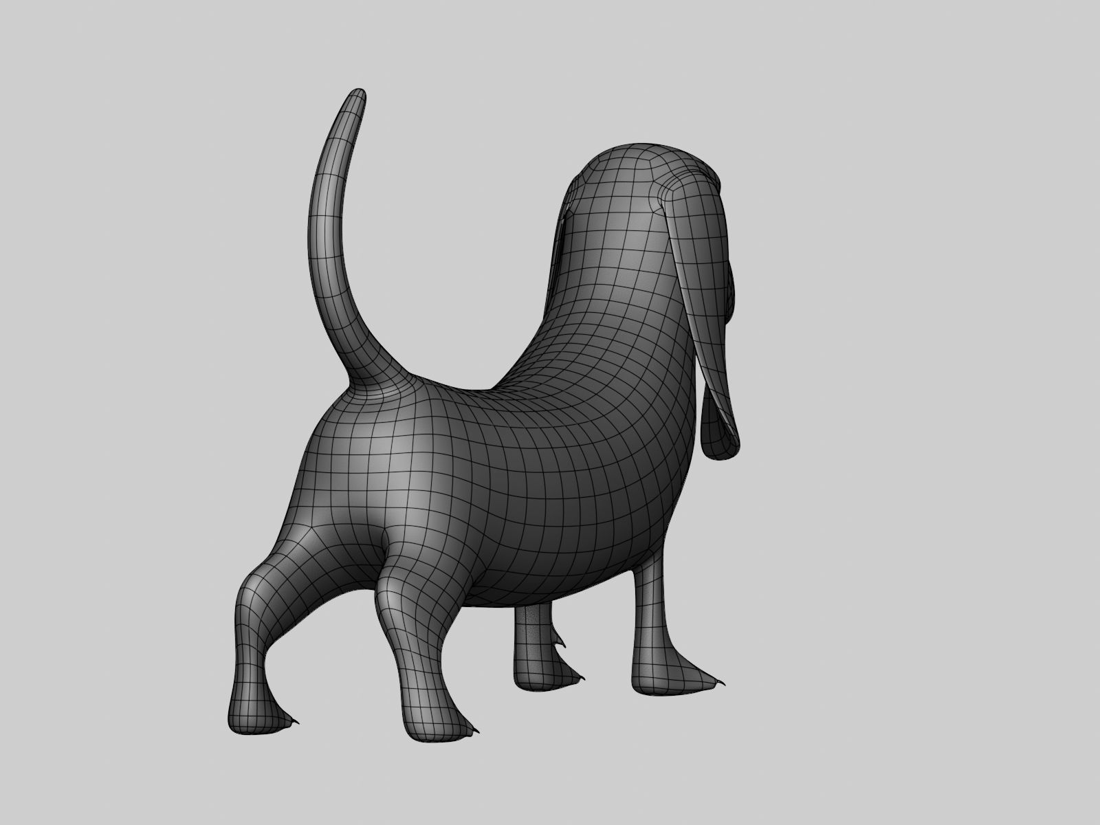 Basset Hound Basemesh for Sculpt Ready Low-poly 3D model_18