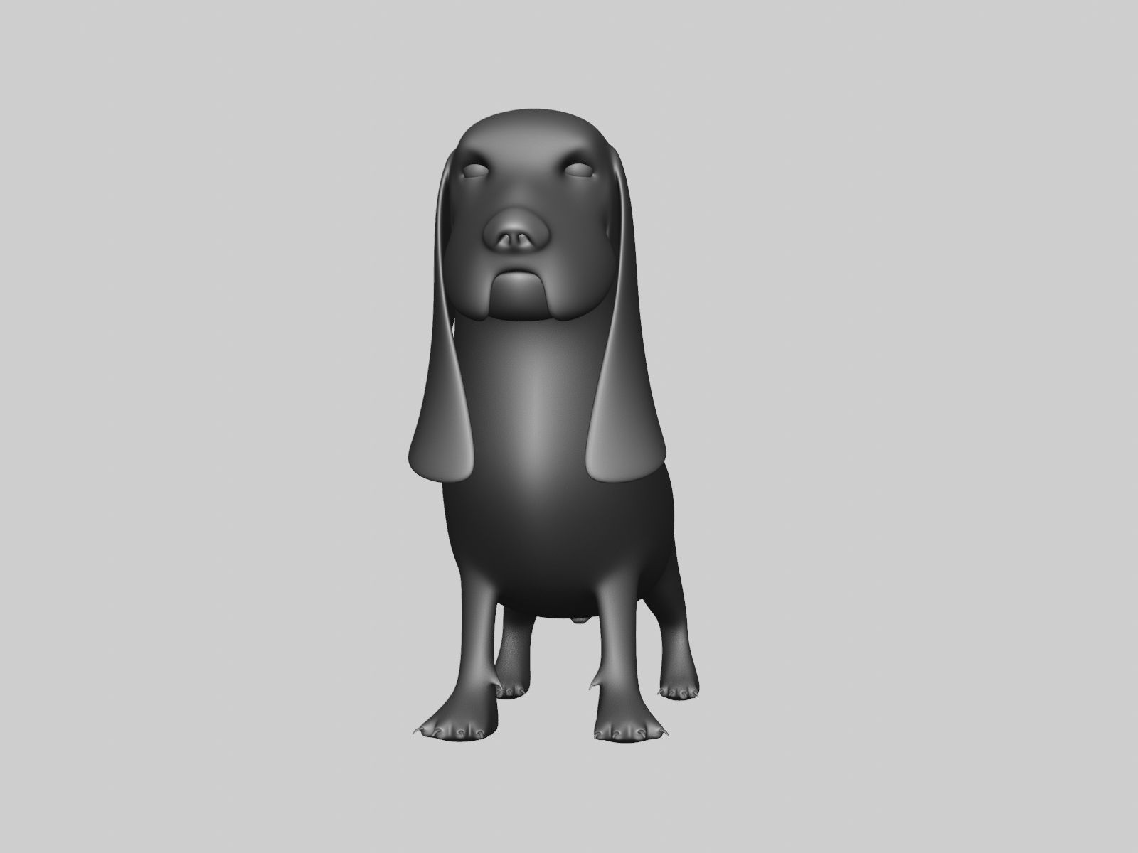 Basset Hound Basemesh for Sculpt Ready Low-poly 3D model_33