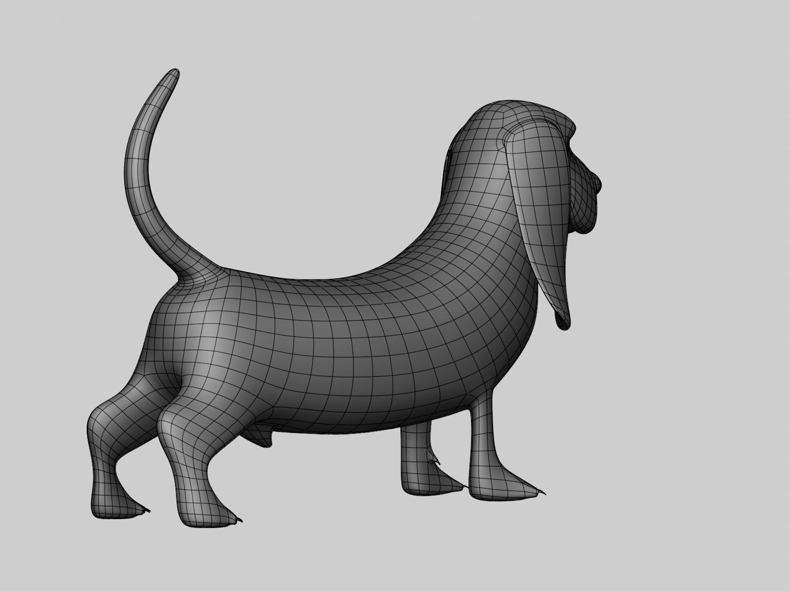 Basset Hound Basemesh for Sculpt Ready Low-poly 3D model_20