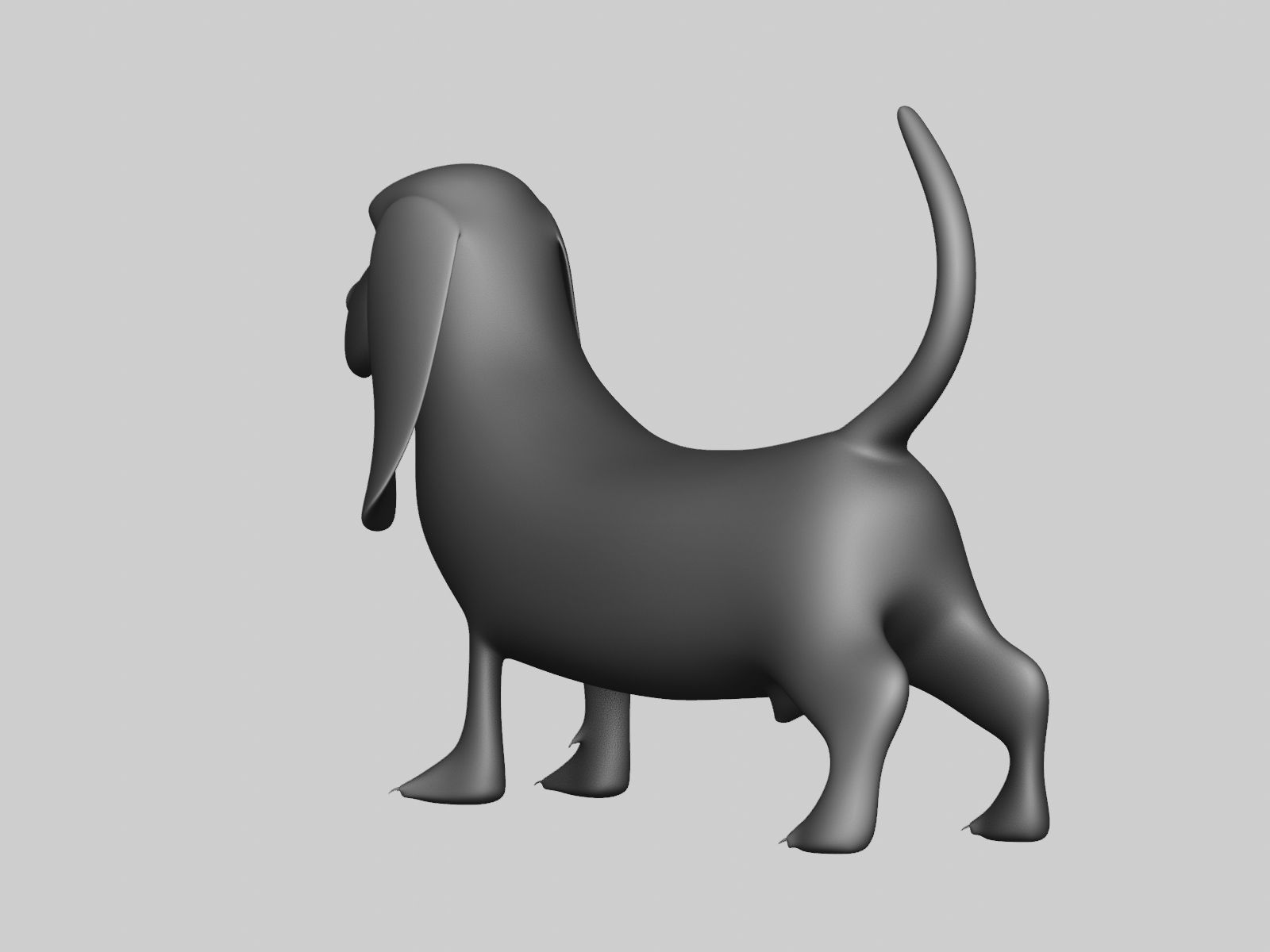 Basset Hound Basemesh for Sculpt Ready Low-poly 3D model_11