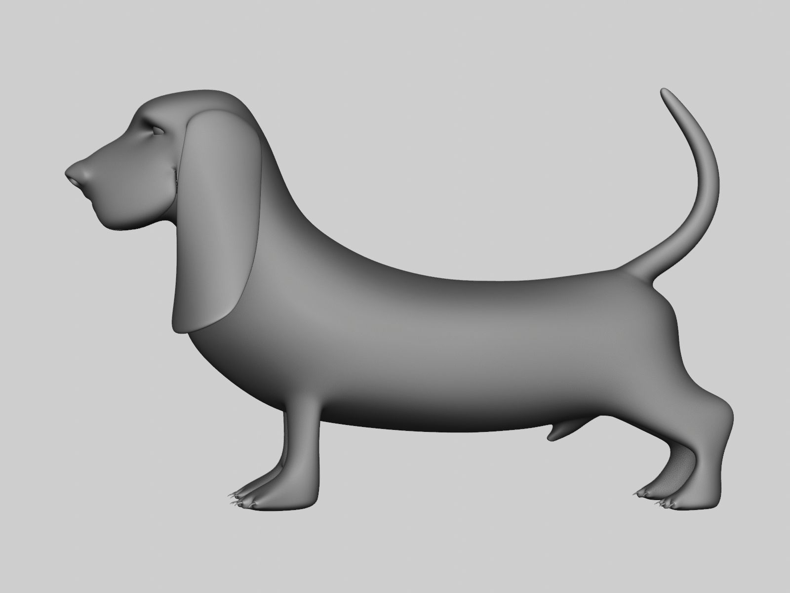 Basset Hound Basemesh for Sculpt Ready Low-poly 3D model_5