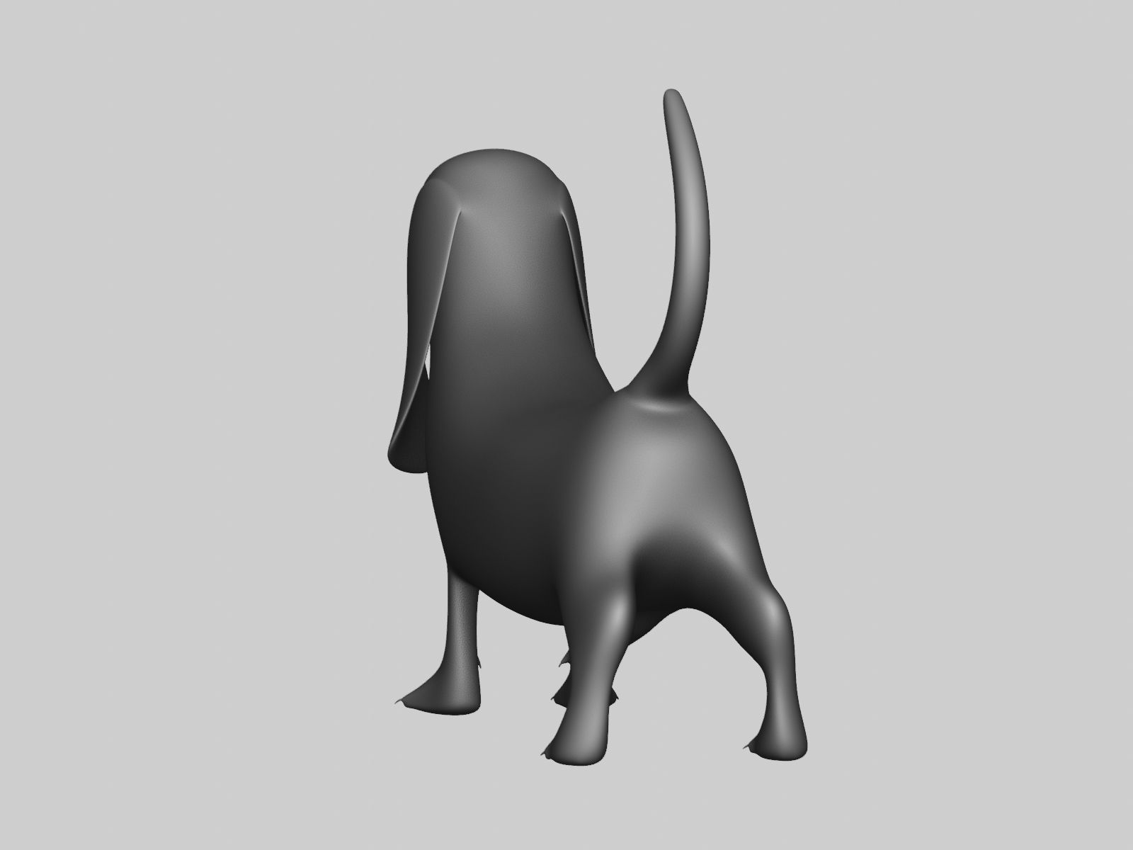 Basset Hound Basemesh for Sculpt Ready Low-poly 3D model_13