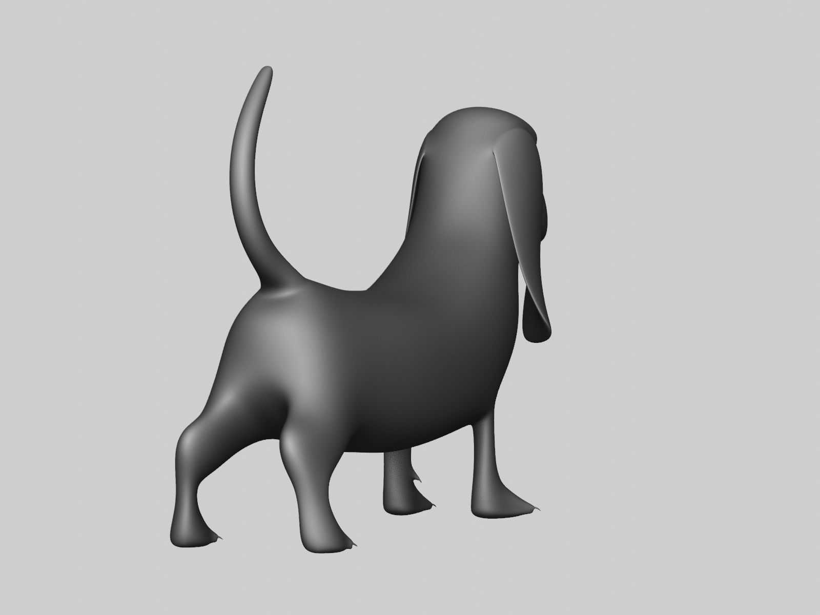 Basset Hound Basemesh for Sculpt Ready Low-poly 3D model_17
