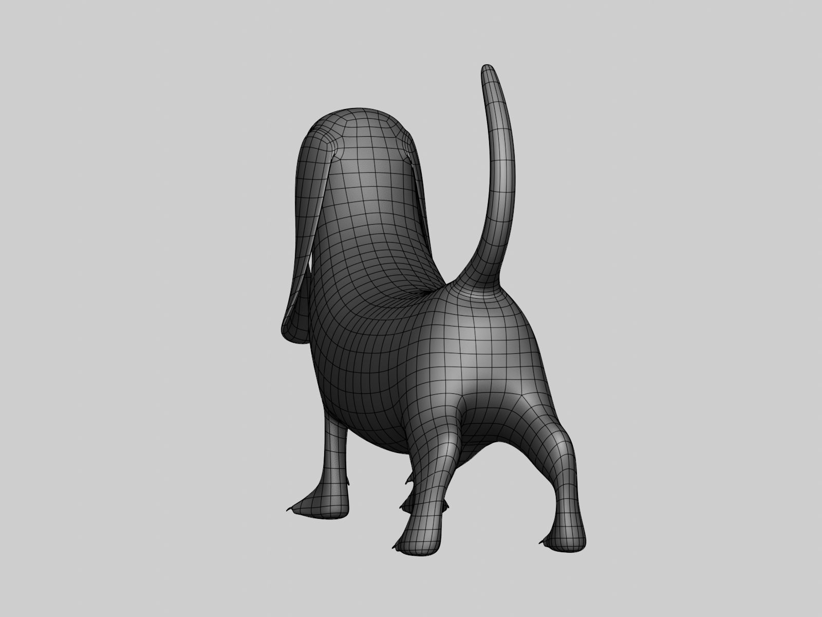 Basset Hound Basemesh for Sculpt Ready Low-poly 3D model_14