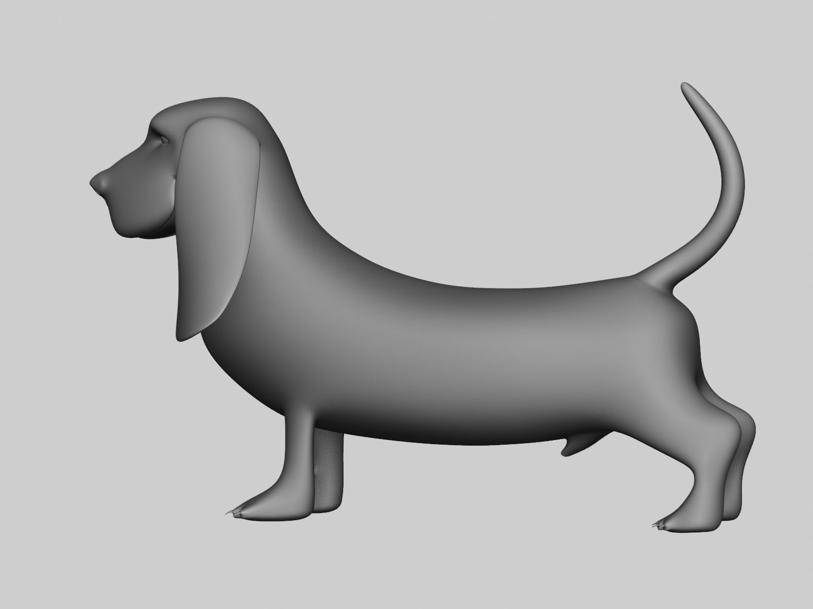 Basset Hound Basemesh for Sculpt Ready Low-poly 3D model_7