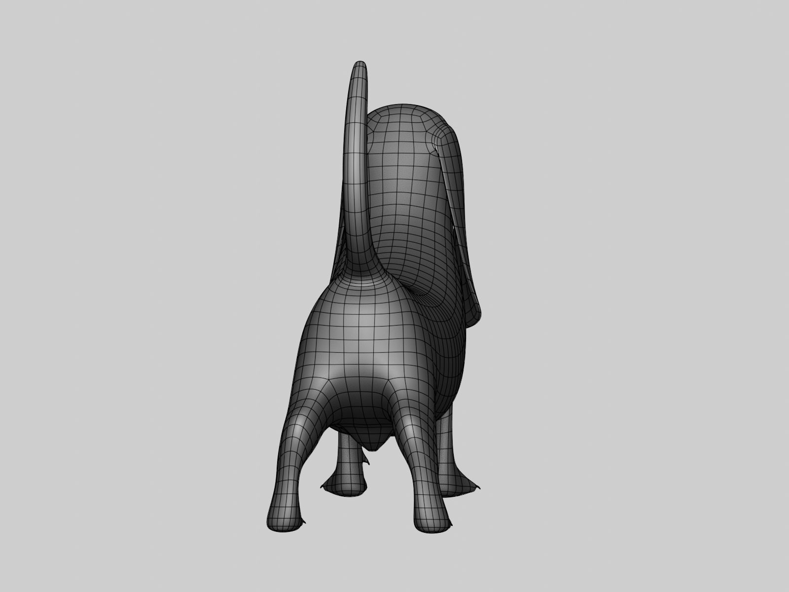 Basset Hound Basemesh for Sculpt Ready Low-poly 3D model_16