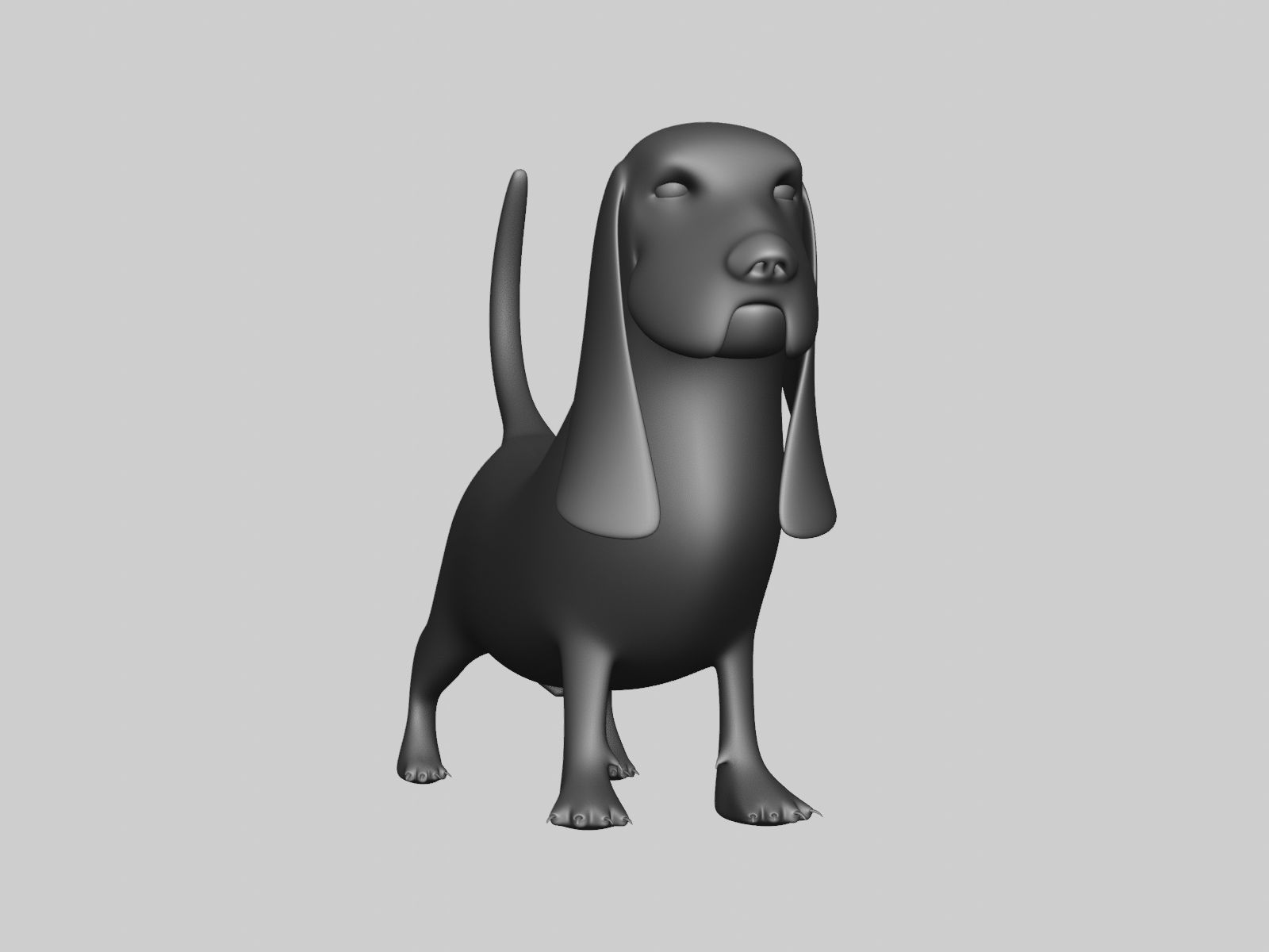 Basset Hound Basemesh for Sculpt Ready Low-poly 3D model_31