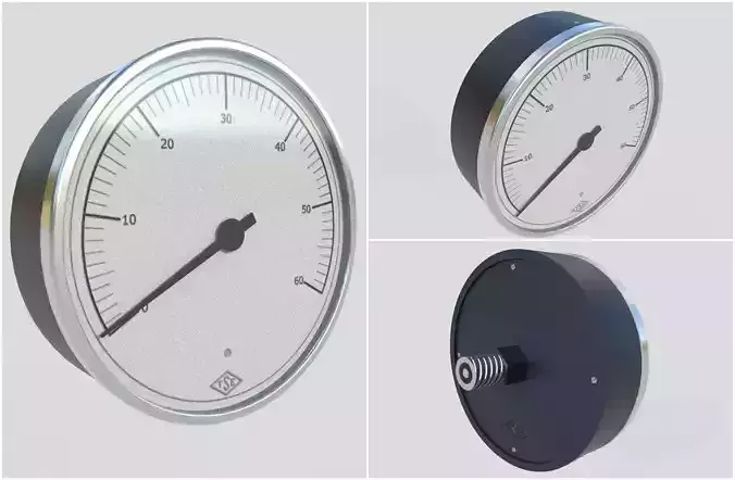 Pressure Gauge M4 Low-poly 3D model