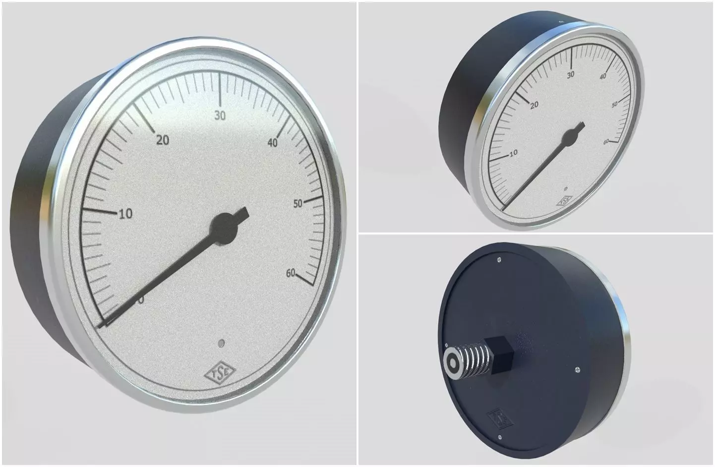 Pressure Gauge M4 Low-poly 3D model_0