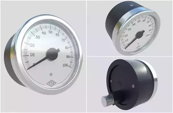 Pressure Gauge M5 Low-poly 3D model