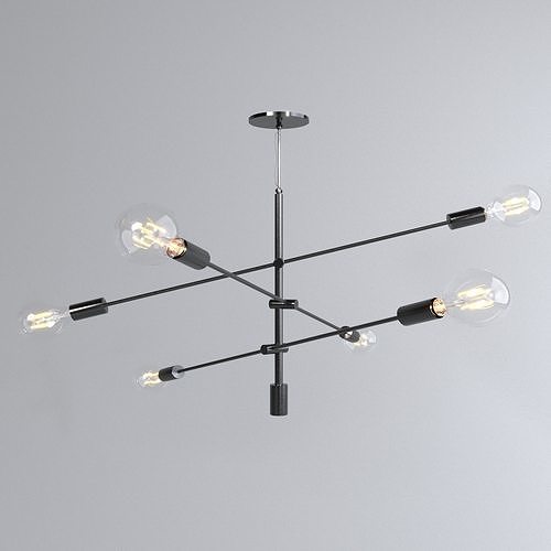 West Elm Black Mobile Chandelier  3D model