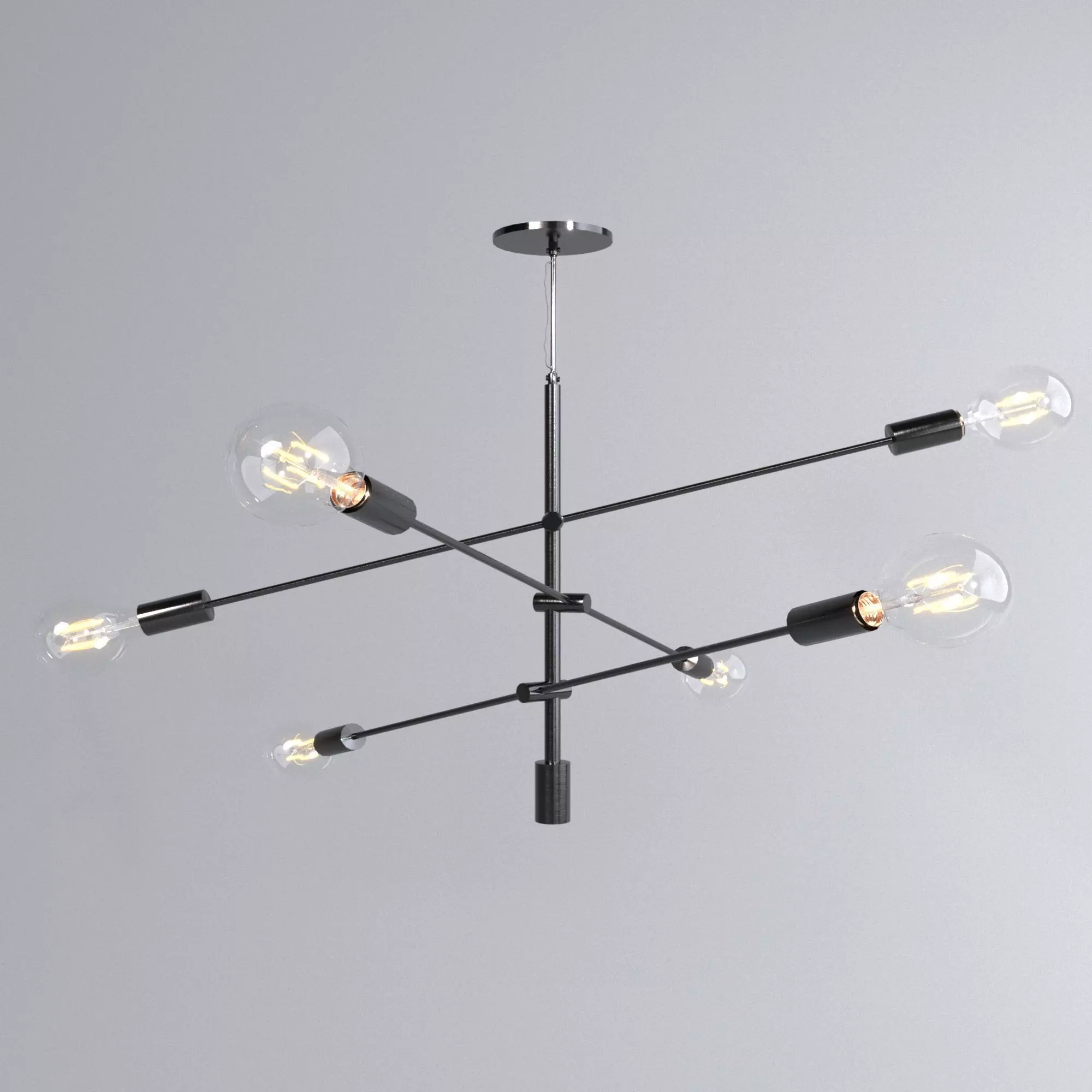 West Elm Black Mobile Chandelier  3D model_0