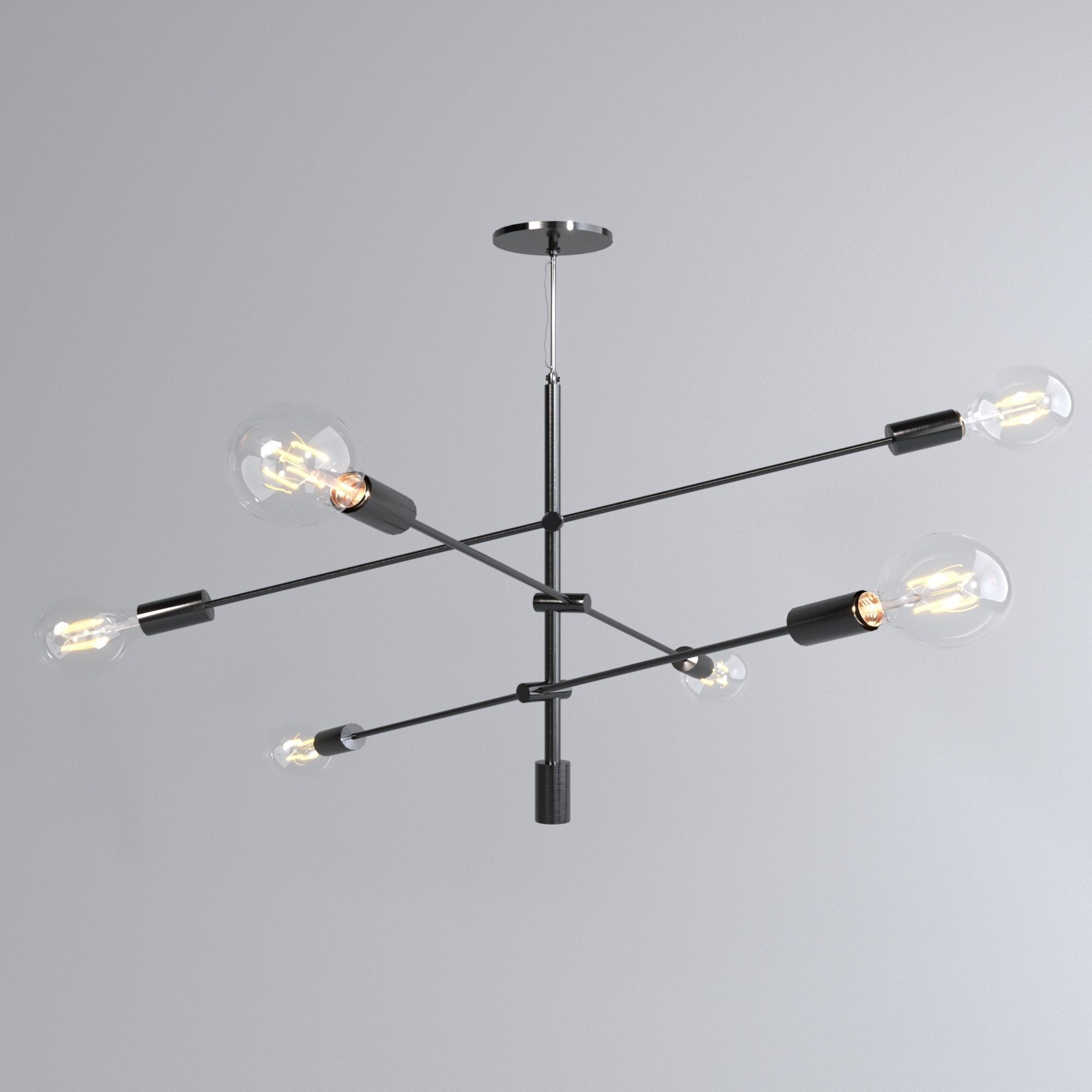 West Elm Black Mobile Chandelier  3D model_1