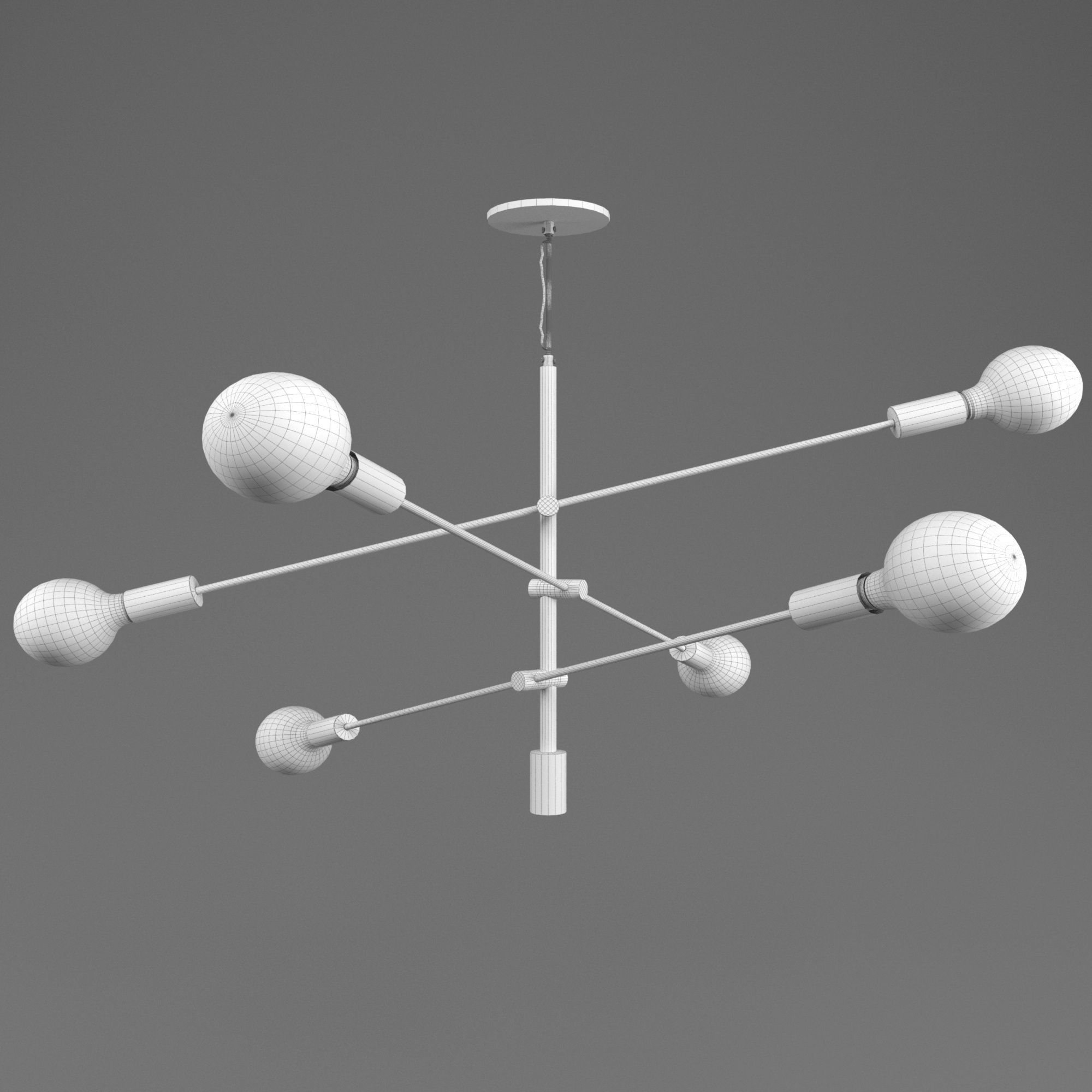 West Elm Black Mobile Chandelier  3D model_5