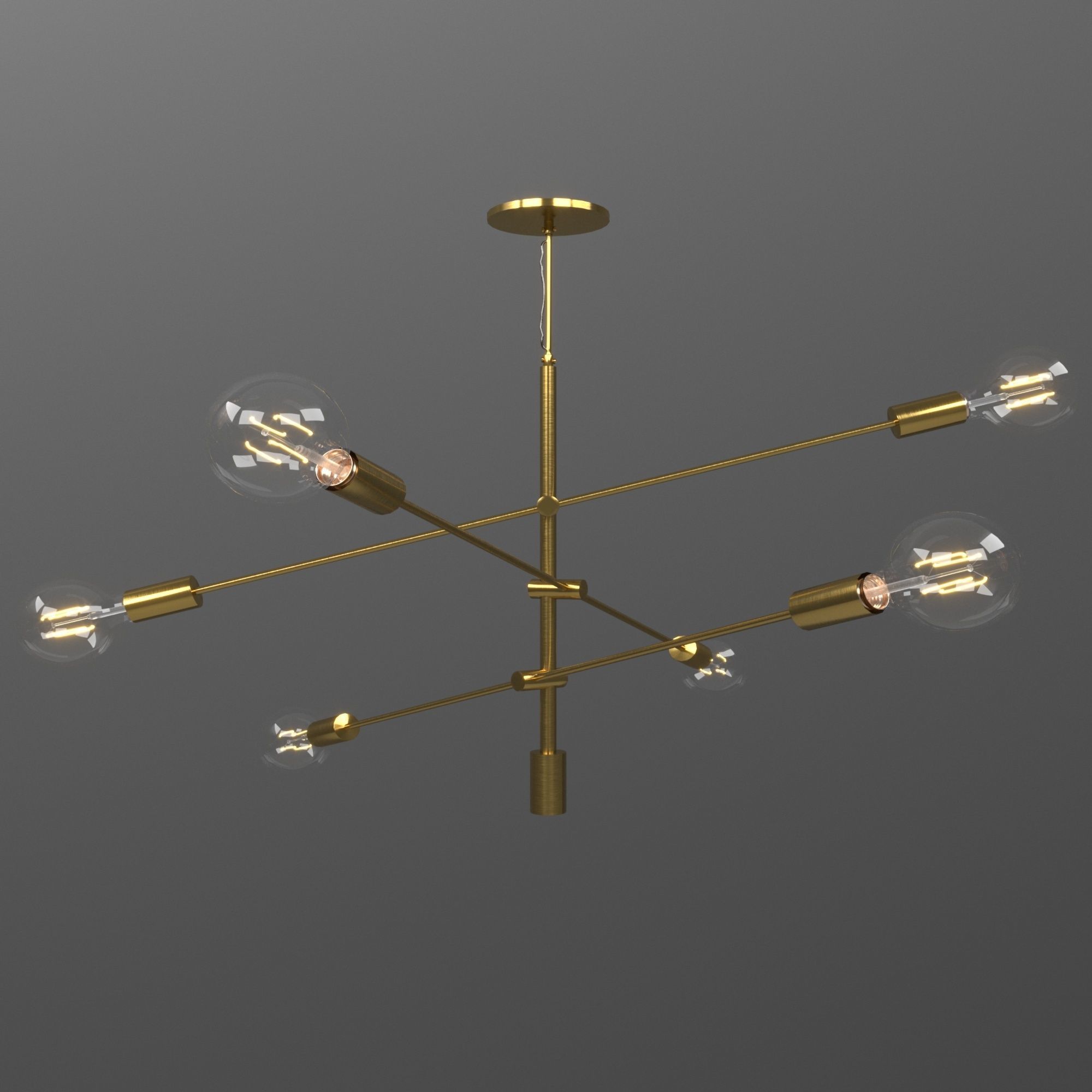 West Elm Black Mobile Chandelier  3D model_4
