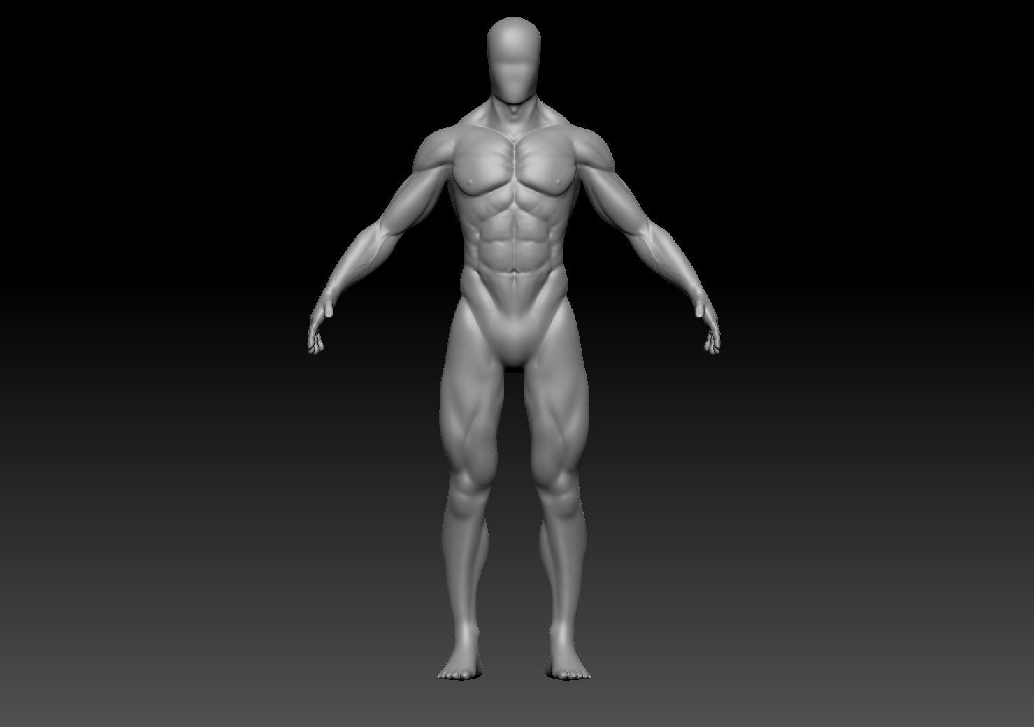 fit male base mesh 3D model_1