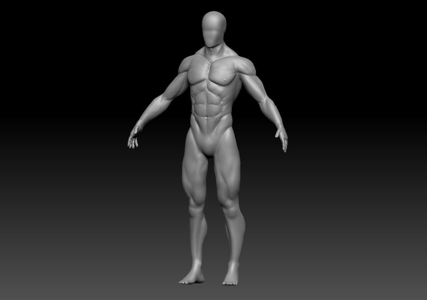 fit male base mesh 3D model_4
