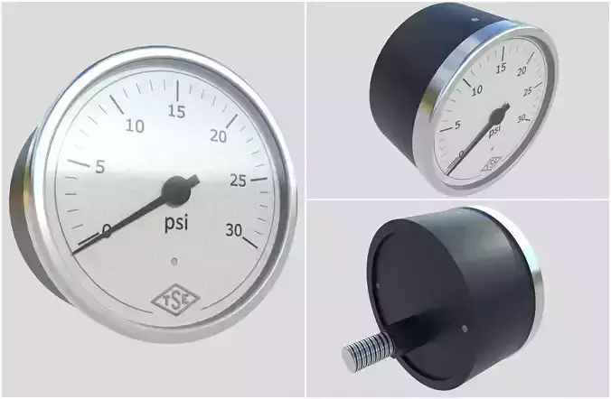 Pressure Gauge M6 Low-poly 3D model Pressure Gauge M6 Low-poly 3D model