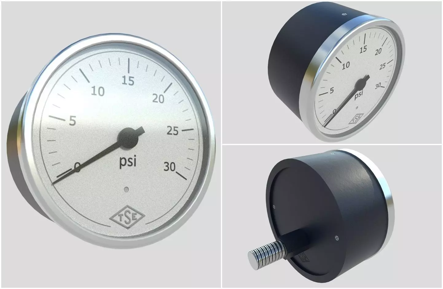 Pressure Gauge M6 Low-poly 3D model_0