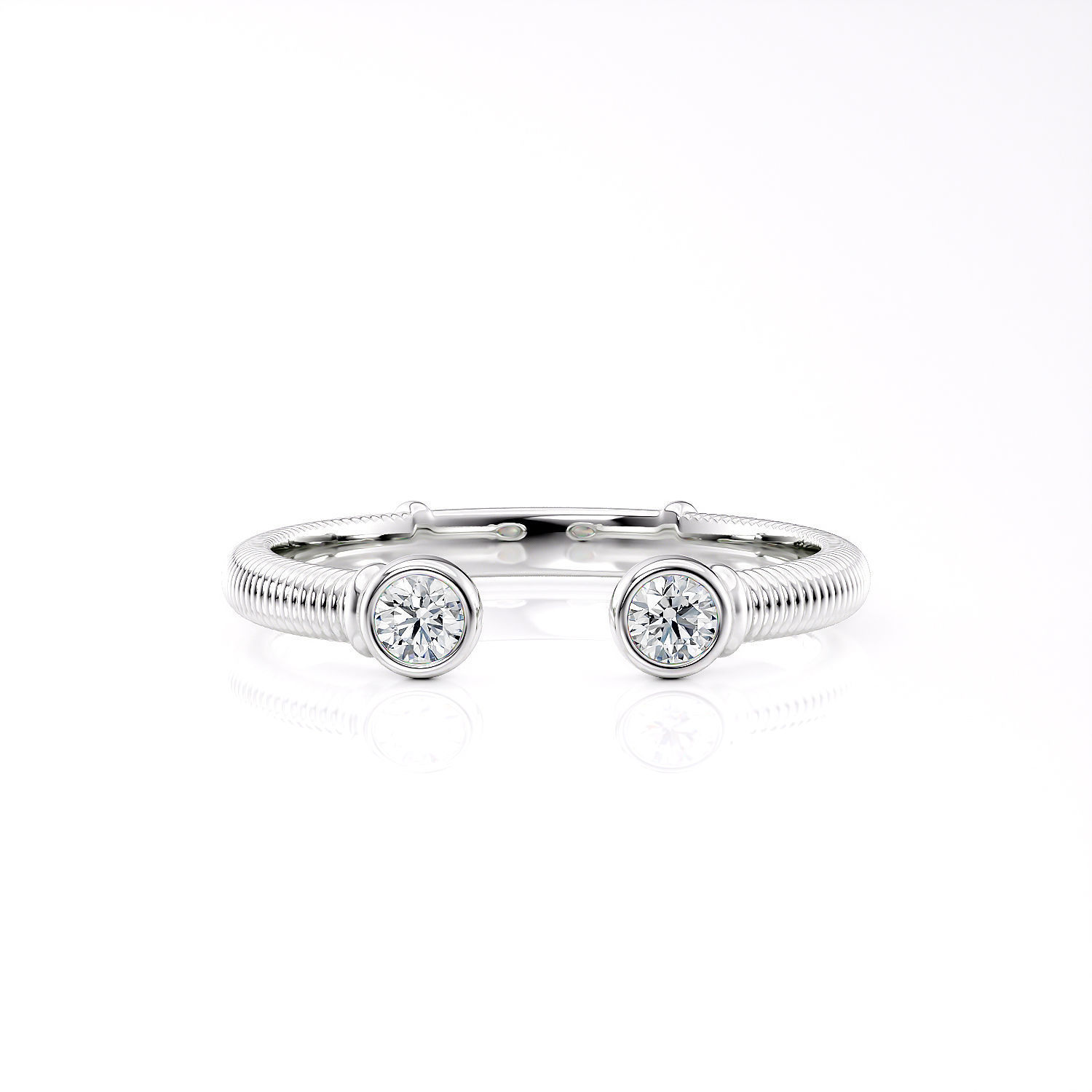 Band spring ring with stones printable 3d model 3D print model_5