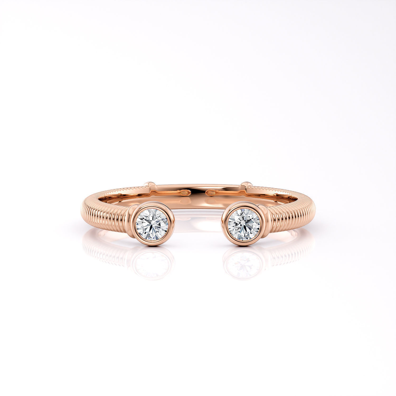 Band spring ring with stones printable 3d model 3D print model_2