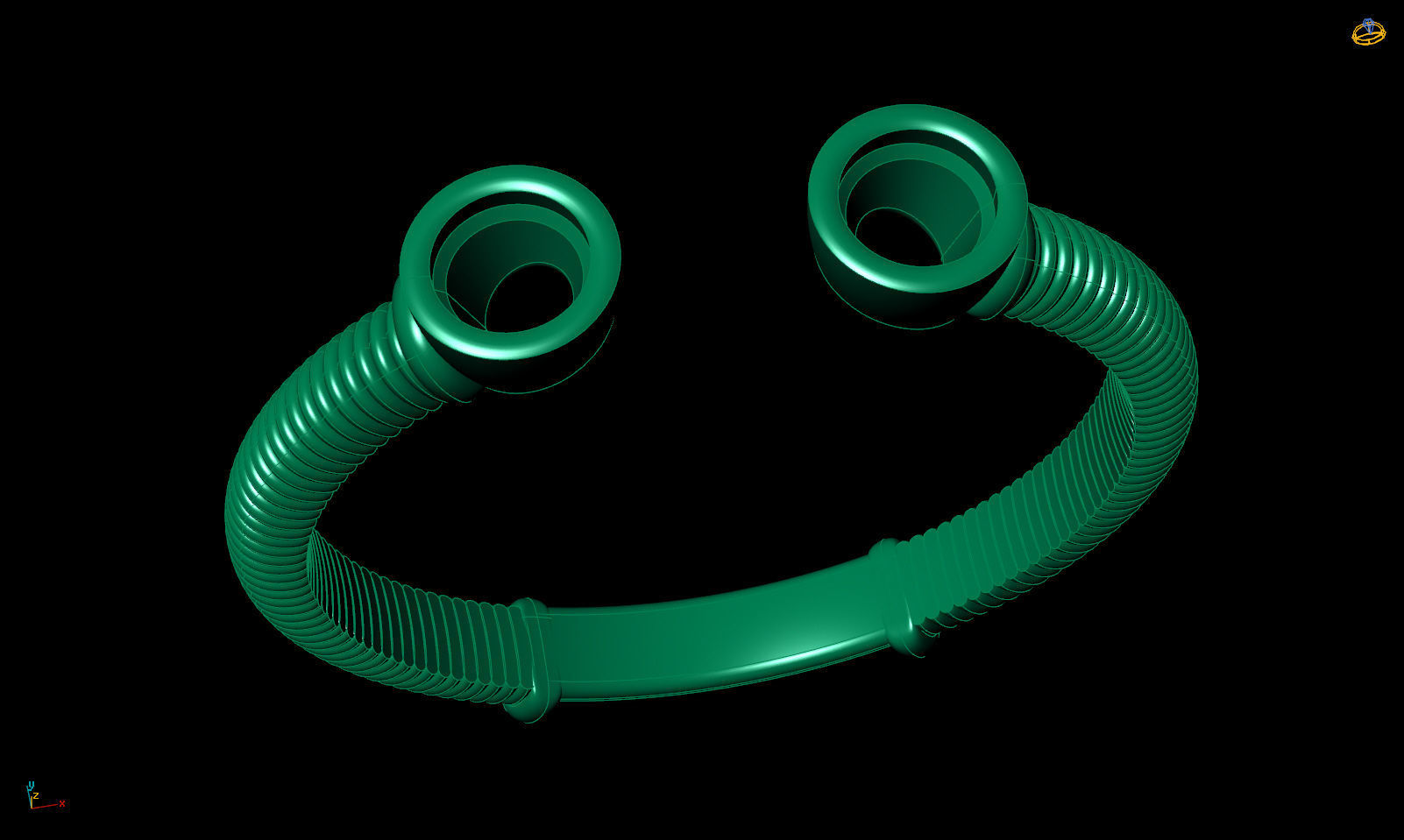 Band spring ring with stones printable 3d model 3D print model_16