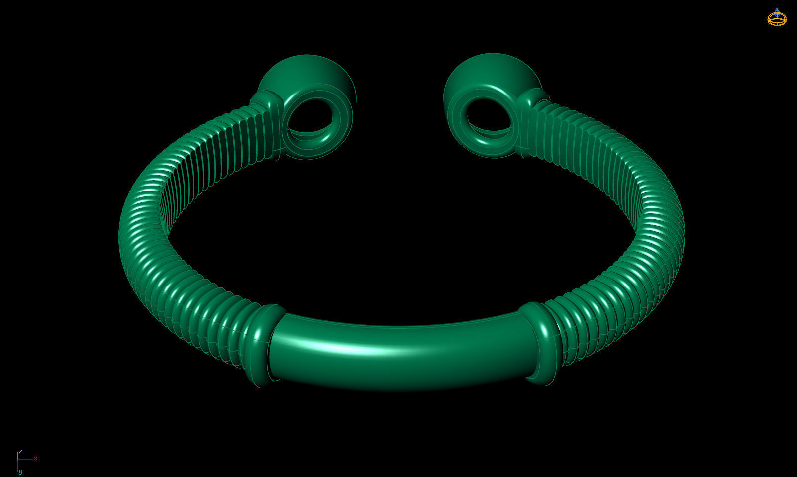 Band spring ring with stones printable 3d model 3D print model_17