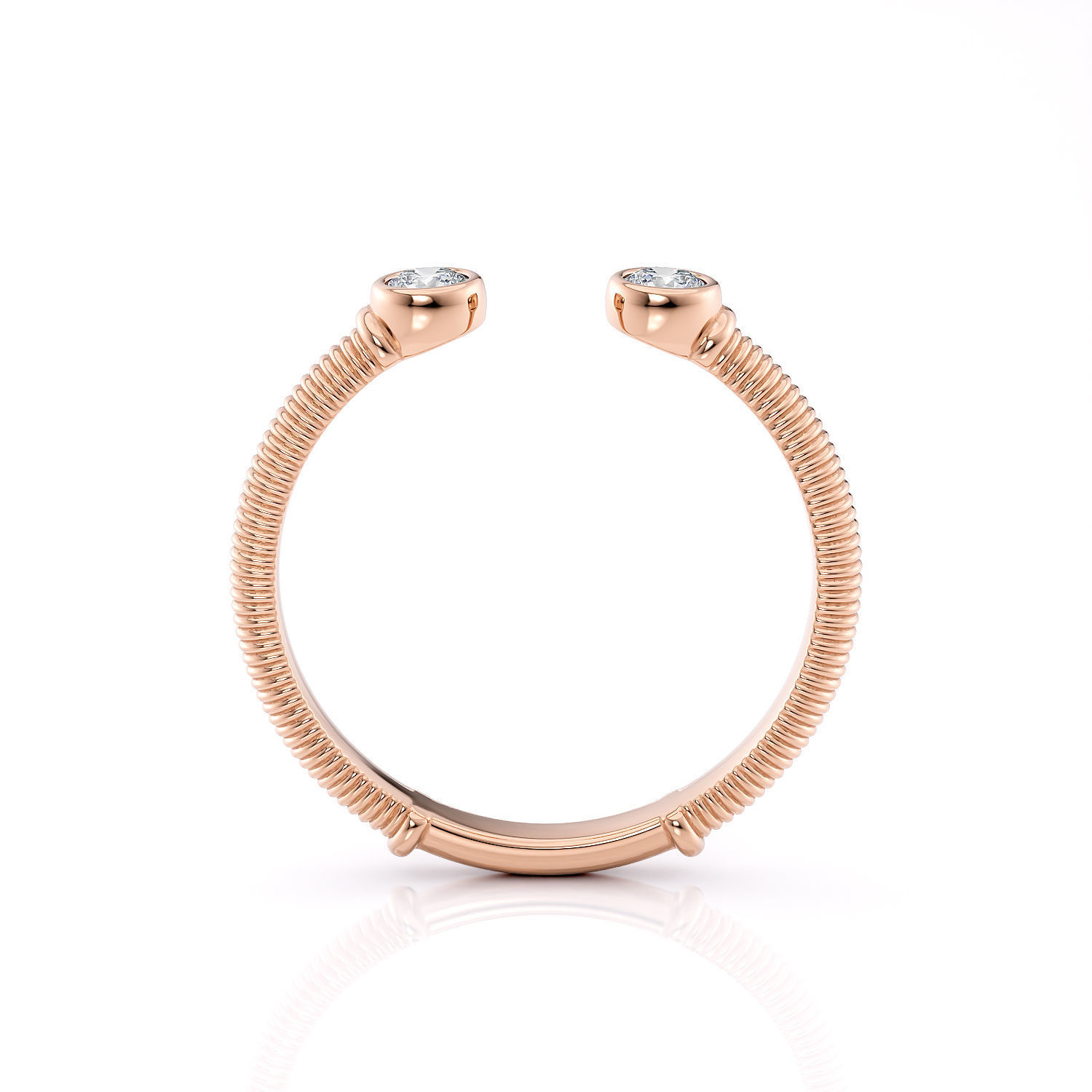 Band spring ring with stones printable 3d model 3D print model_4