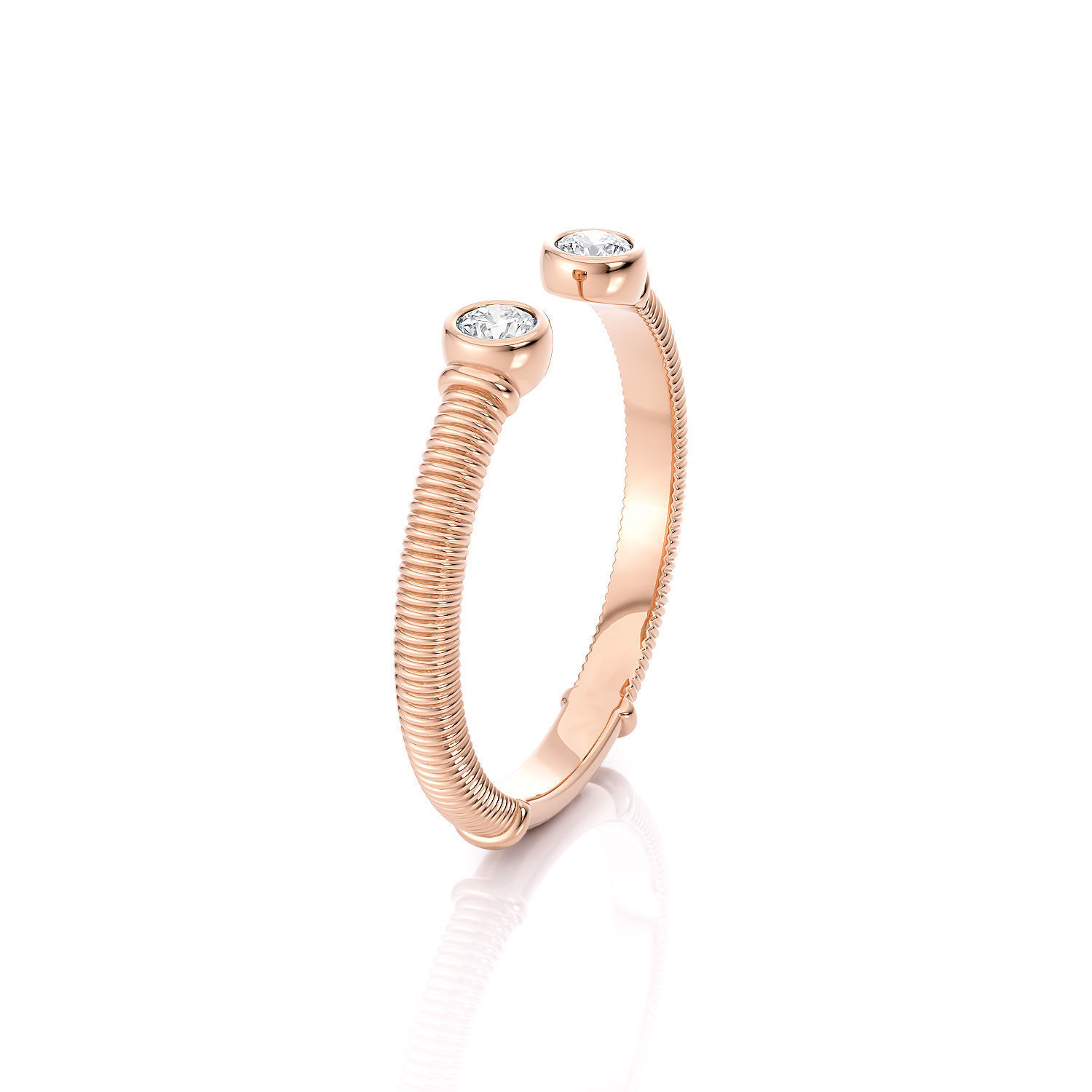 Band spring ring with stones printable 3d model 3D print model_3