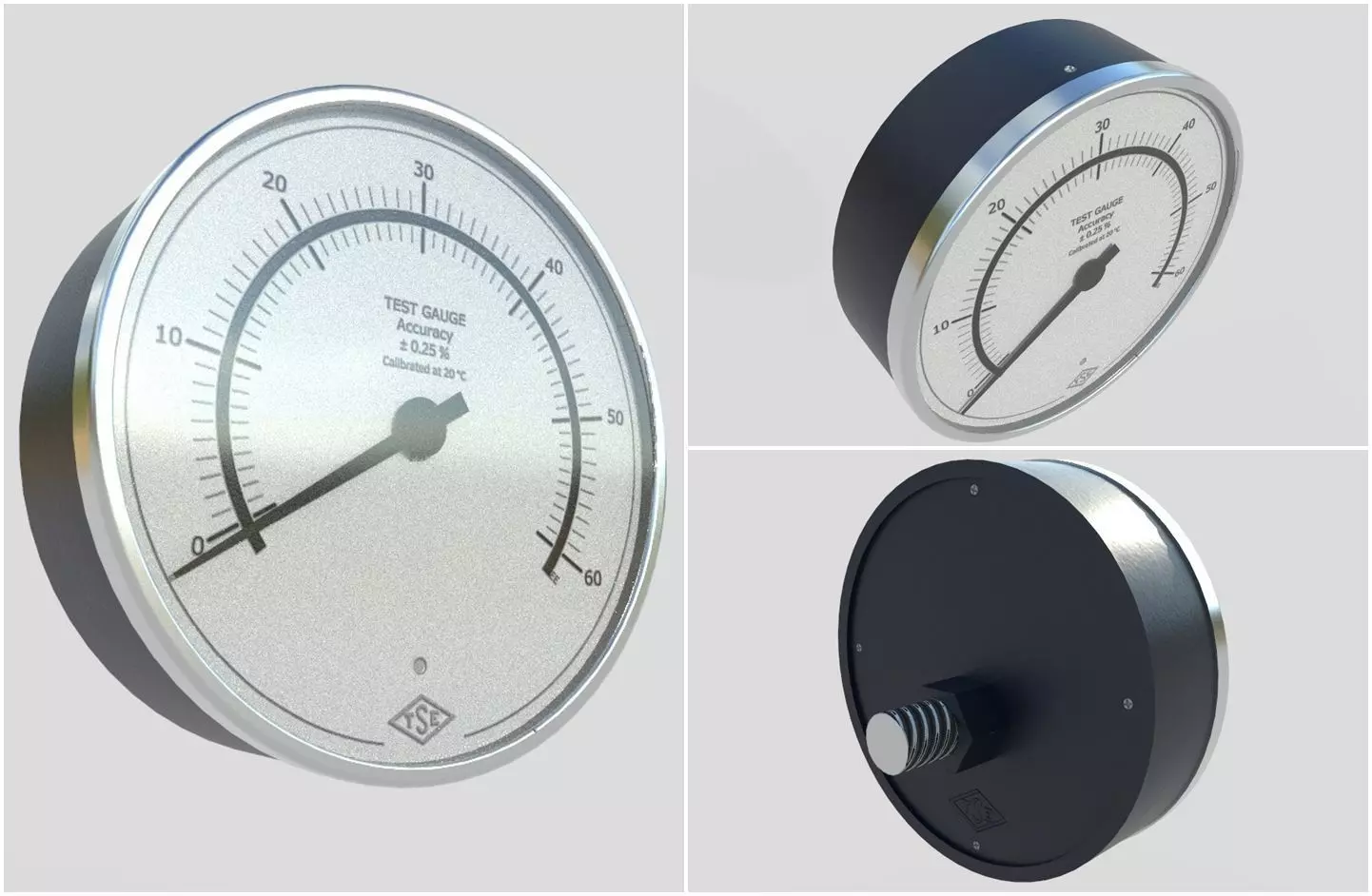 Pressure Gauge M7 Low-poly 3D model_0