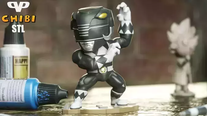 Black Ranger Chibi STL for 3D Printing ChibiSTL 3DXM