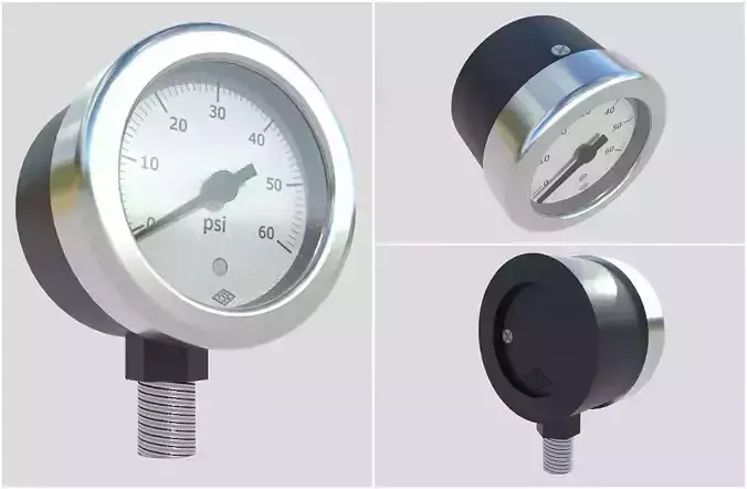 Pressure Gauge M8 Low-poly 3D model