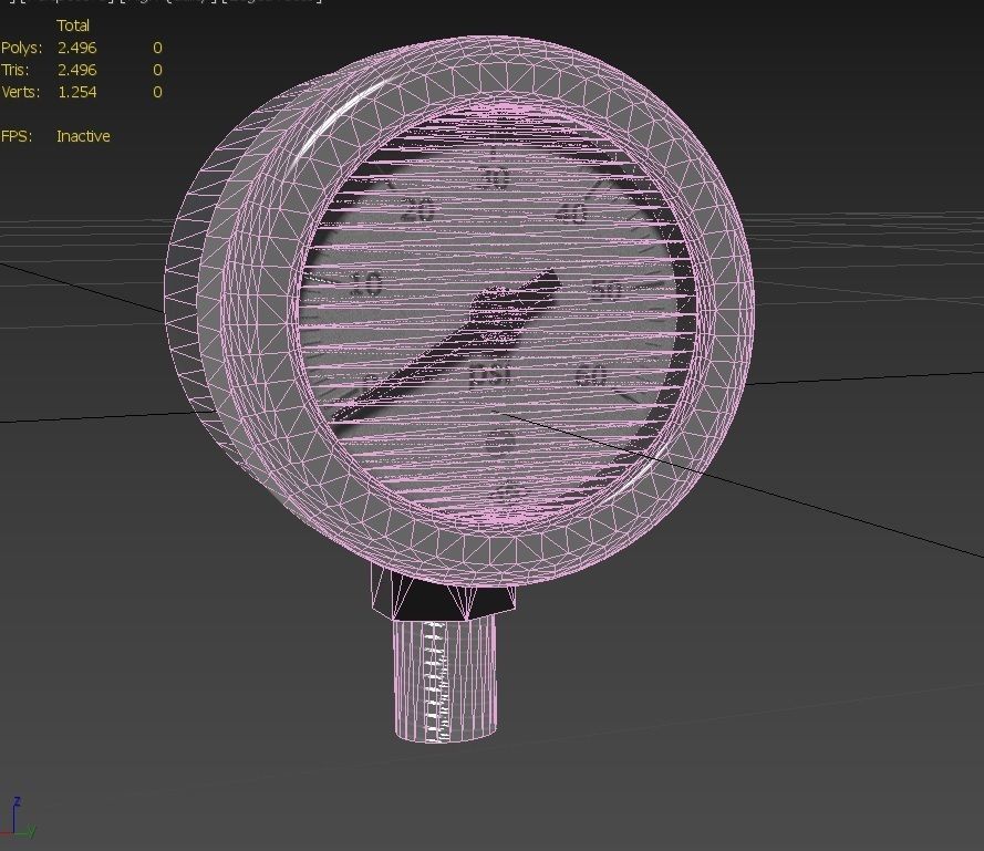 Pressure Gauge M8 Low-poly 3D model_16