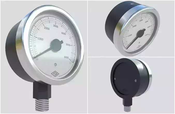 Pressure Gauge M9 Low-poly 3D model