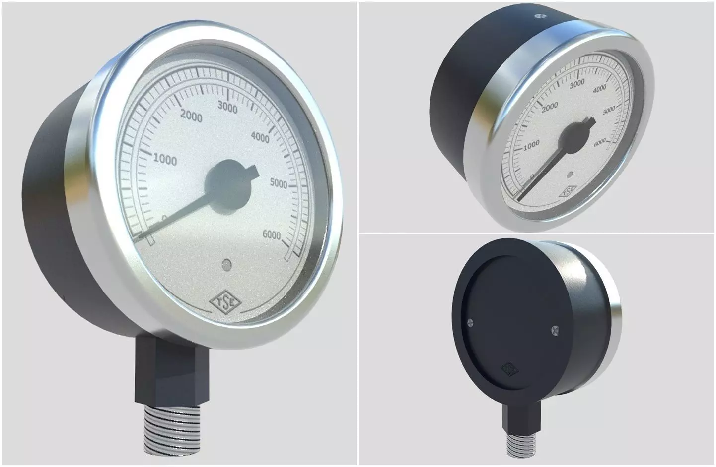 Pressure Gauge M9 Low-poly 3D model_0