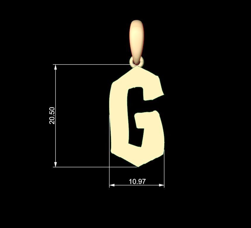 Initial Letters Pendant TimeBomb G 3D print model_4