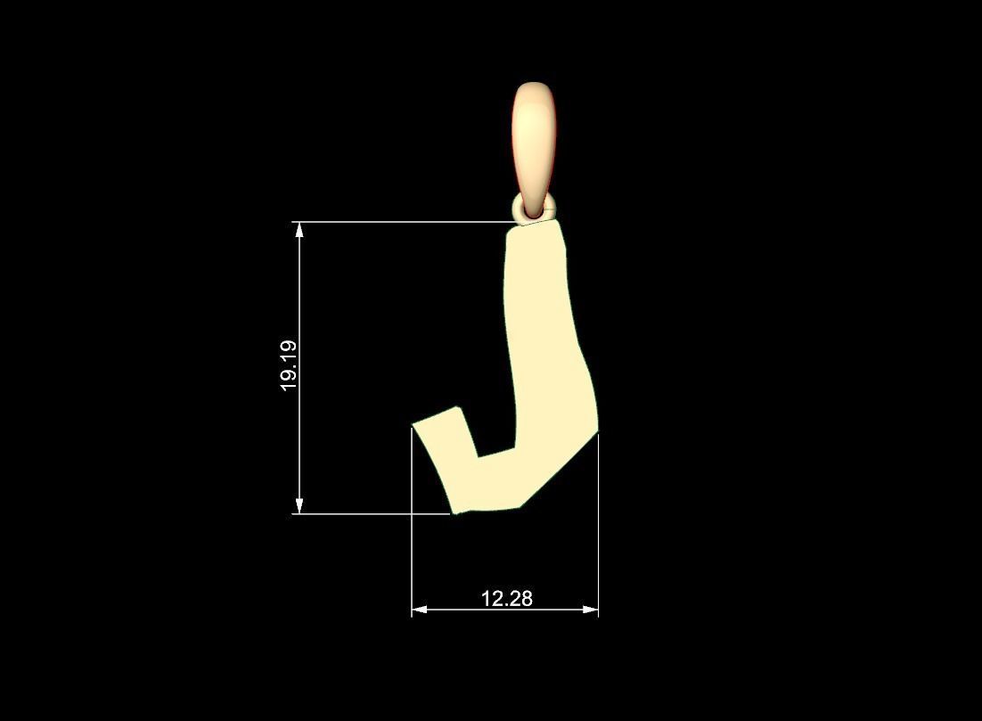 Initial Letters Pendant TimeBomb J 3D print model_5