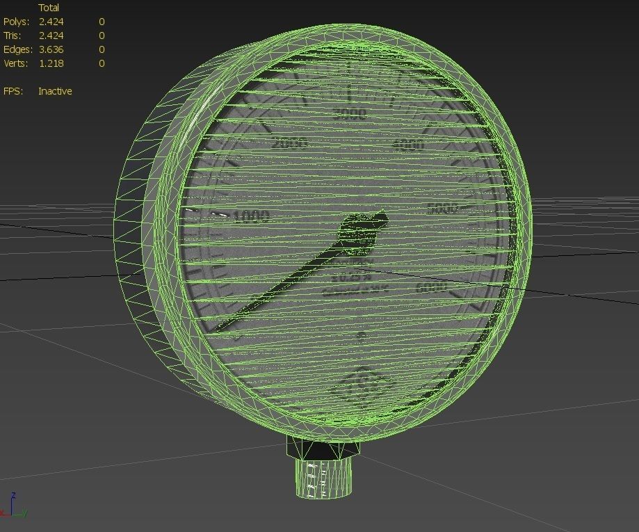 Pressure Gauge M10 Low-poly 3D model_16