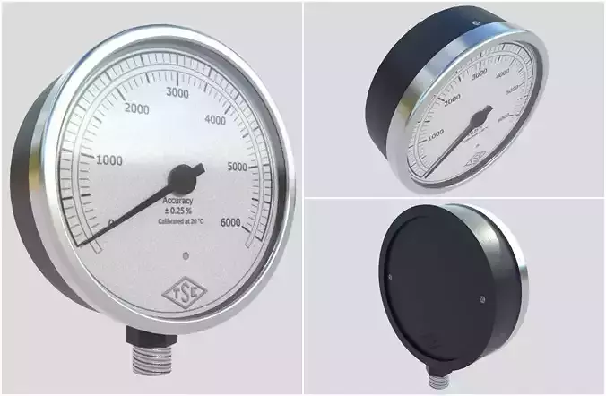 Pressure Gauge M10 Low-poly 3D model Pressure Gauge M10 Low-poly 3D model