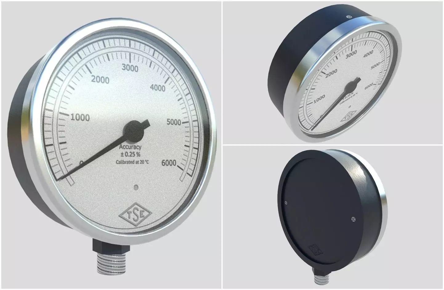 Pressure Gauge M10 Low-poly 3D model_0