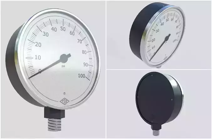 Pressure Gauge M11 Low-poly 3D model