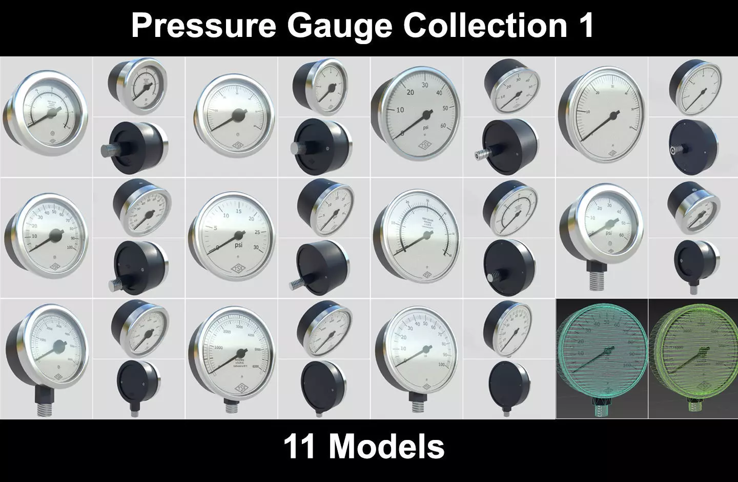 Pressure Gauge Collection 1 - 11 Models _0