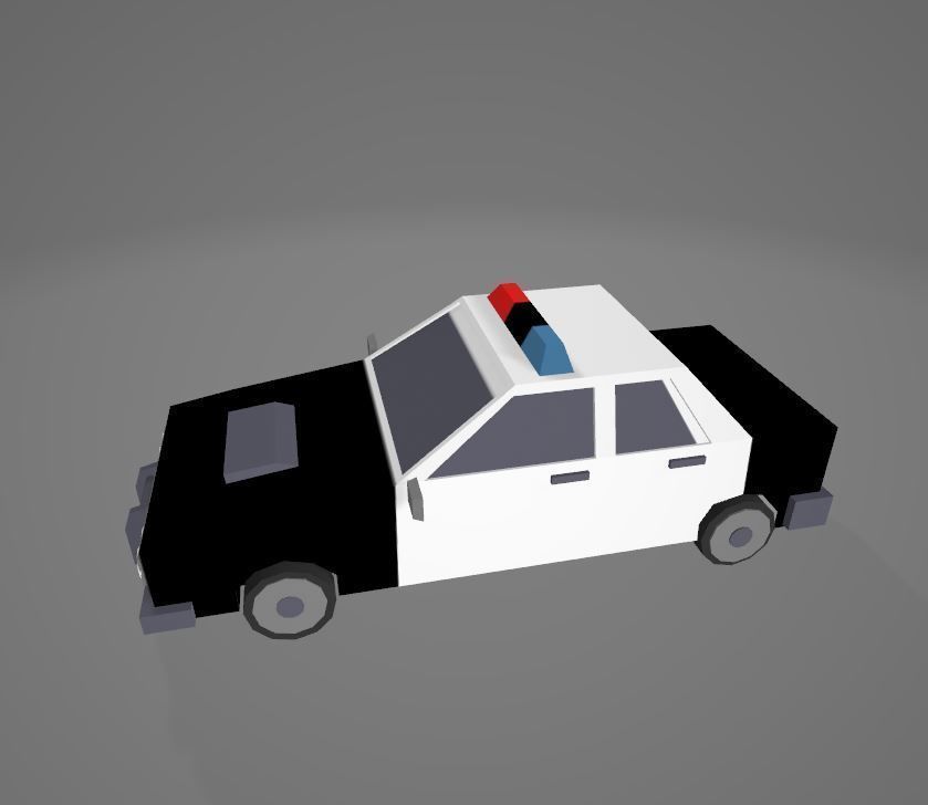 LowPoly Police Car Low-poly 3D model_2