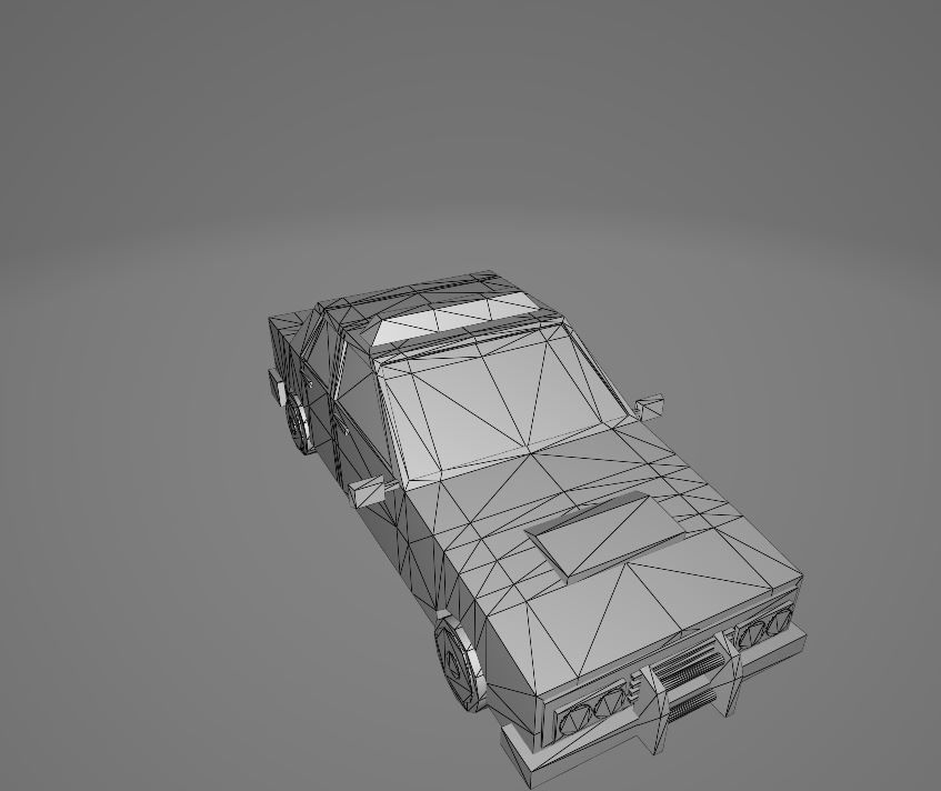 LowPoly Police Car Low-poly 3D model_4
