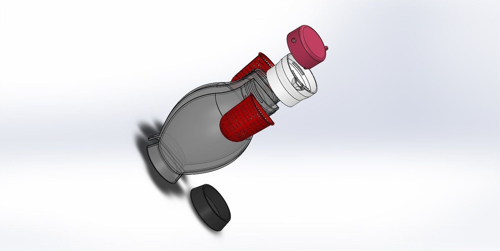 Carafe with two bowls 3D print model_2