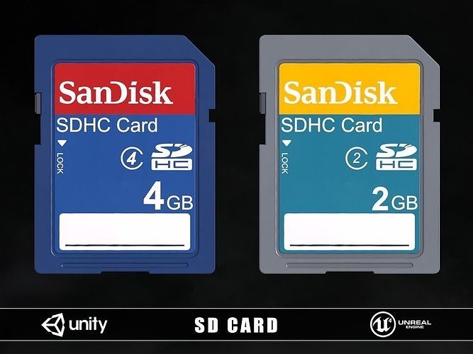 SD Cards Low-poly 3D model